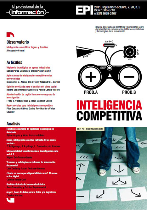 					Ver Vol. 20 Núm. 5 (2011): Inteligencia competitiva
				