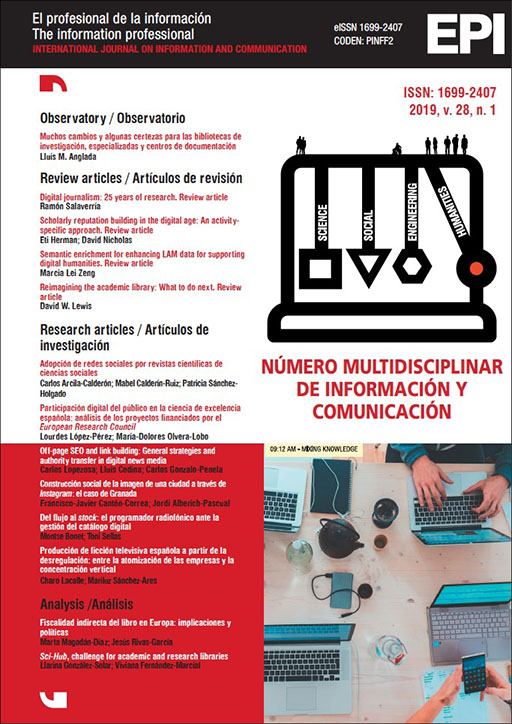 					Ver Vol. 28 Núm. 1 (2019): Número multidisciplinar de Información y Comunicación
				