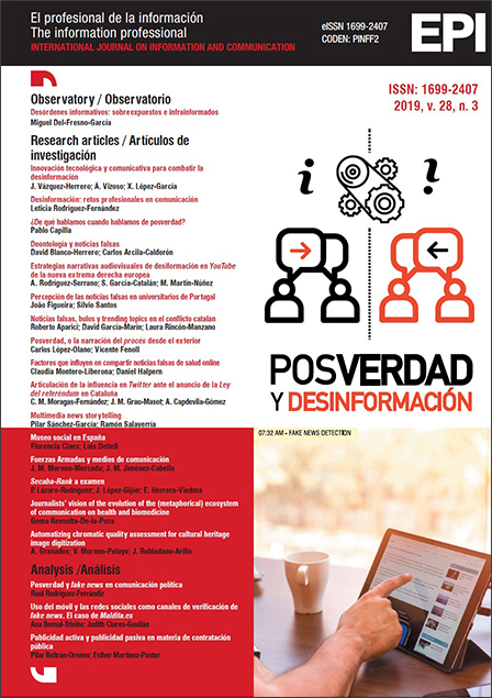 					Ver Vol. 28 Núm. 3 (2019): Posverdad y desinformación
				