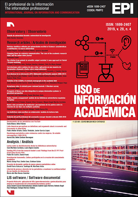 					Ver Vol. 28 Núm. 4 (2019): Uso de información académica
				