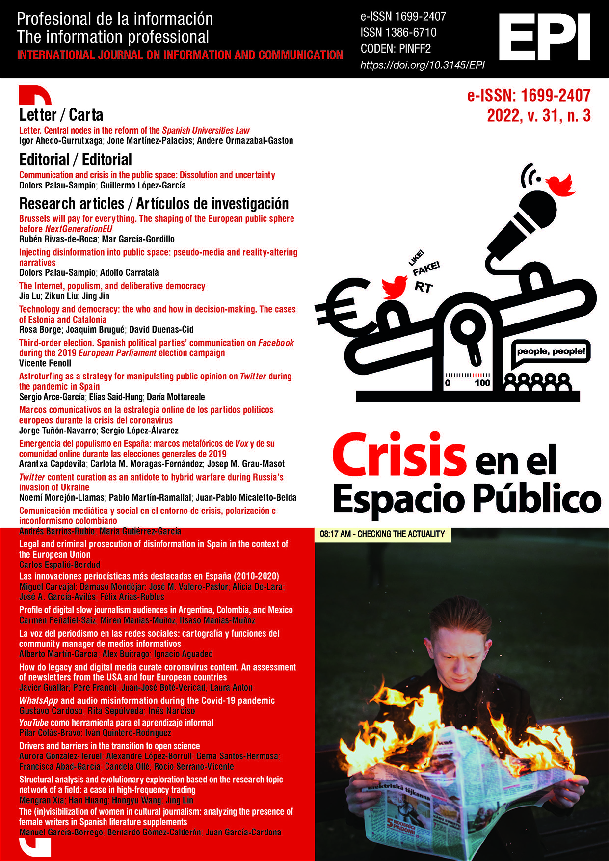 					Ver Vol. 31 Núm. 3 (2022): Crisis en el espacio público 
				