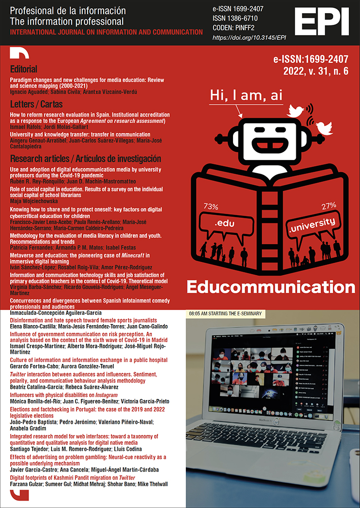 					Ver Vol. 31 Núm. 6 (2022): Educommunication 
				