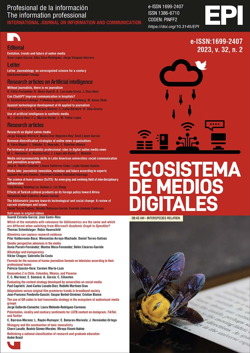 					Ver Vol. 32 Núm. 2 (2023): Digital native media ecosystem 
				