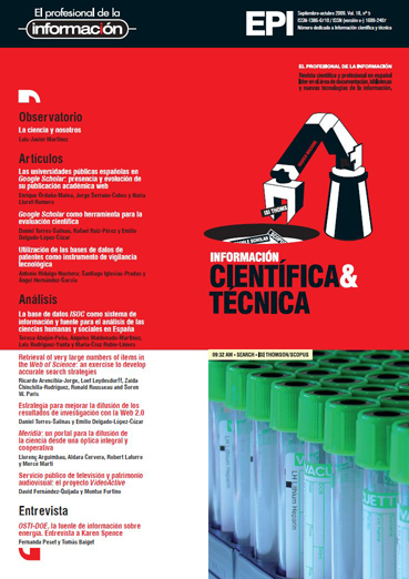 					Ver Vol. 18 Núm. 5 (2009): Información científica y técnica
				