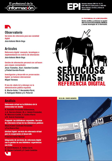 					Ver Vol. 18 Núm. 6 (2009): Servicios y sistemas de referencia digital
				
