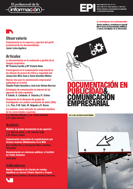 					Ver Vol. 19 Núm. 2 (2010): Documentación en publicidad y comunicación empresarial
				