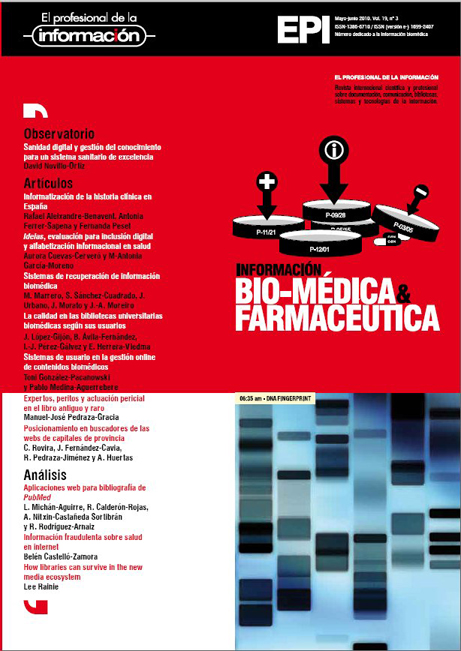 					Ver Vol. 19 Núm. 3 (2010): Información biomédica y farmacéutica
				
