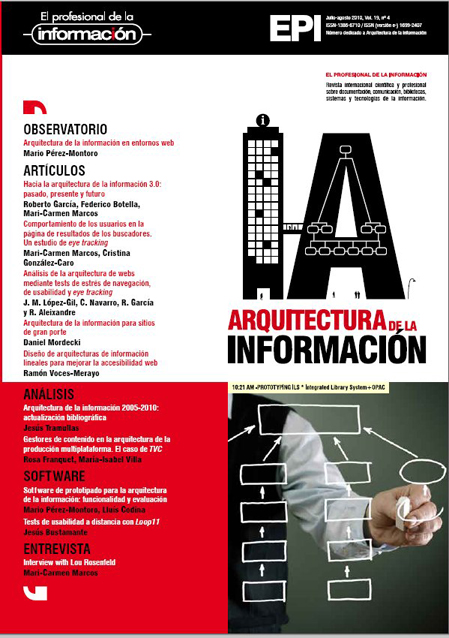 					Ver Vol. 19 Núm. 4 (2010): Arquitectura de la información
				