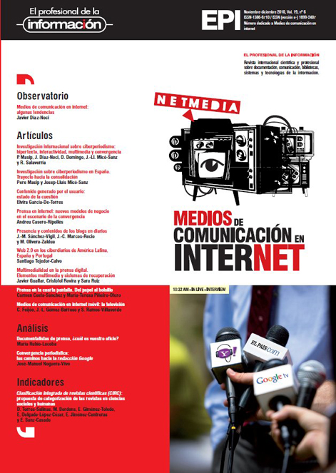 					Ver Vol. 19 Núm. 6 (2010): Medios de comunicación en internet
				